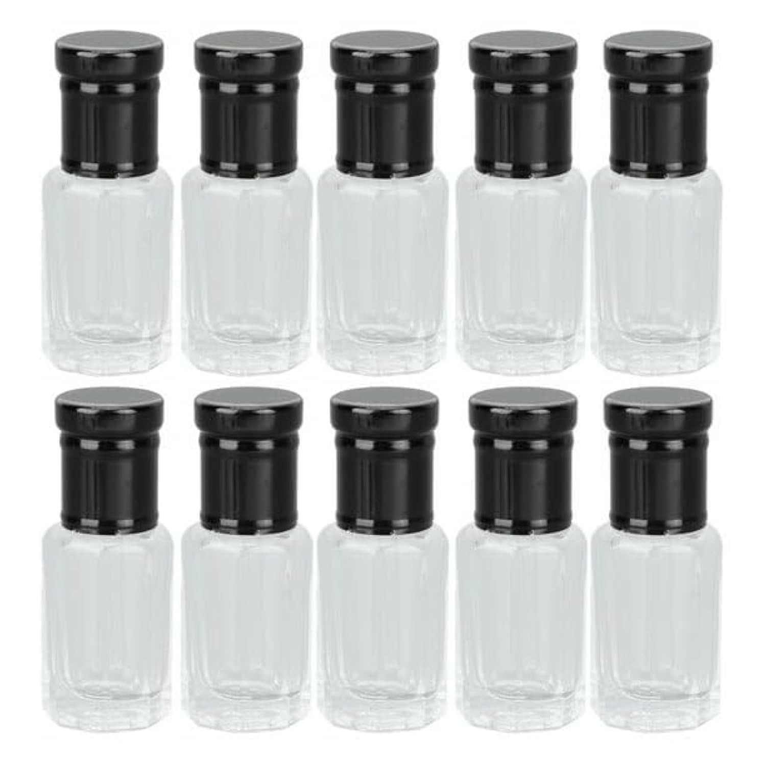 12pcs 3ml Empty Reusable Essential Oil Roll On Glass Bottles with Black Caps - Perfect for DIY Aromatherapy, Beauty & Travel