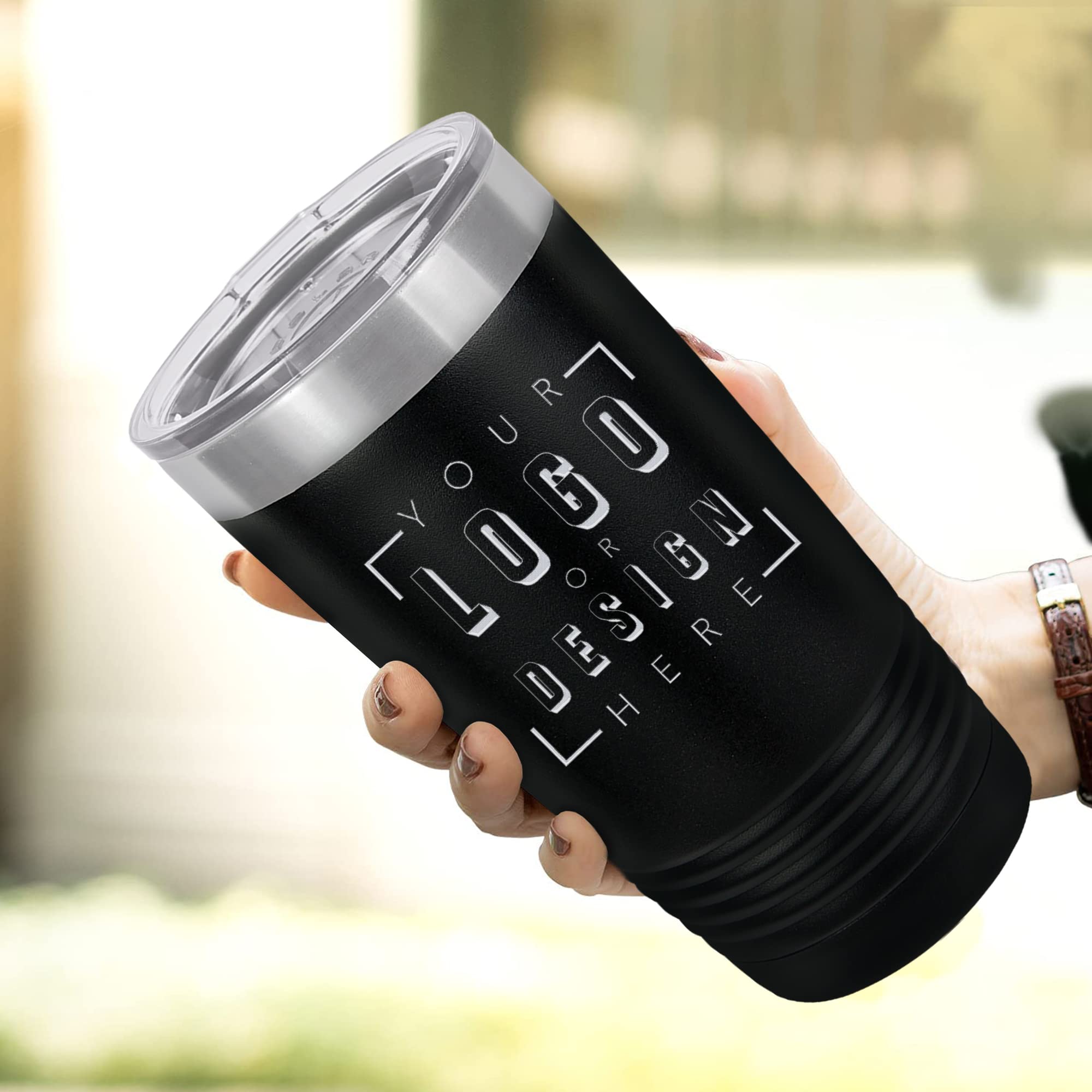 Custom Stainless Steel Tumbler - 20oz Vacuum Insulated Water Bottle with Double Wall Technology | Keeps Drinks Hot 24H & Cold 48H | Leakproof Travel Mug for Coffee, Tea & Water | Perfect for Office, Gym, Hiking & Outdoor Activities (Blue)