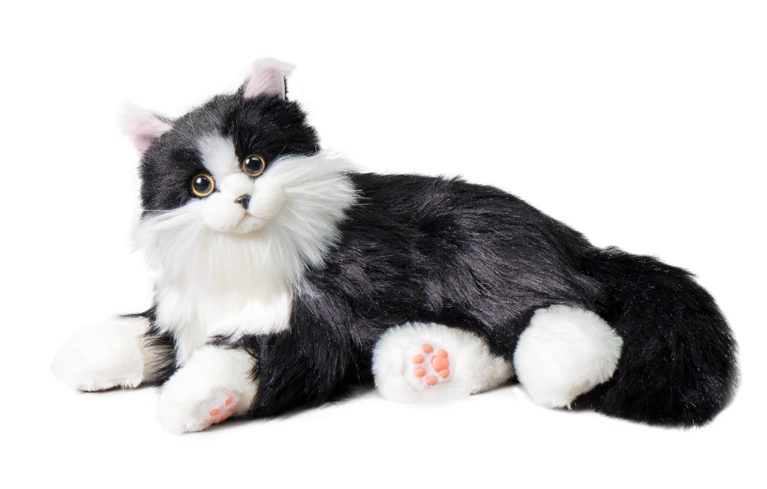 Interactive Companion Robot Cat - Realistic Voice Response, Heartbeat & Purring, Handmade Stuffed Plush Toy | Perfect Gift for Seniors, Elderly & Parents | Black Cat PERCY1.0 | Comfort Pet for Loneliness, Dementia Care & Stress Relief
