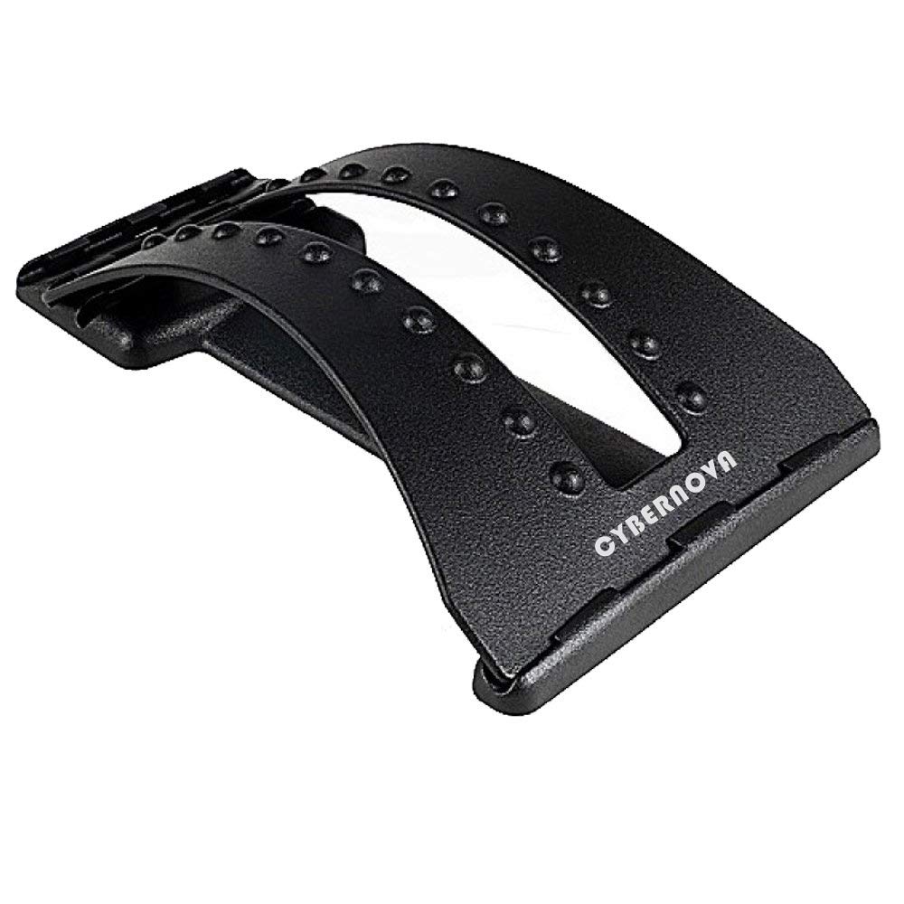 CYBERNOVA Multi-Level Back Massager & Lumbar Support Stretcher - Pain Relief for Neck, Shoulder & Lower Back - Perfect for Office, Home & Car Use