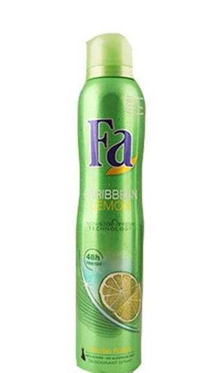 Fa Deo Caribbean Lemon Deodorant for Men & Women - Long Lasting Freshness for Gym, Work & Daily Use