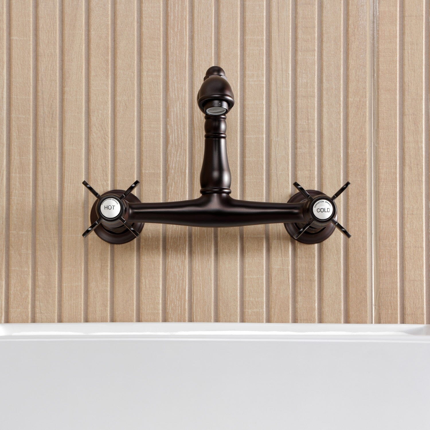 Essex Double Handle 2 Hole Wall Mount Bathroom Faucet - Chrome Finish, Solid Brass Construction - Perfect for Modern Bathroom & Powder Room Renovations