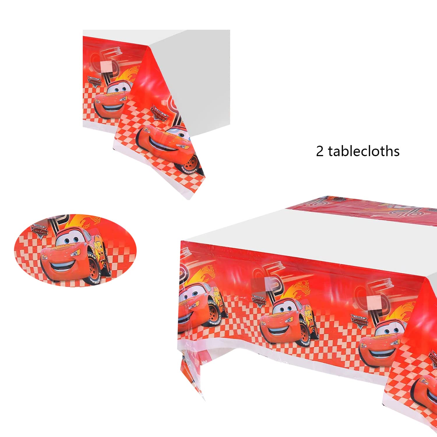 2 Pack Cars Themed Birthday Party Decorations - Disposable Plastic Tablecloths for Kids | Cars Party Supplies, Table Covers for Birthday, Baby Shower & Family Gatherings