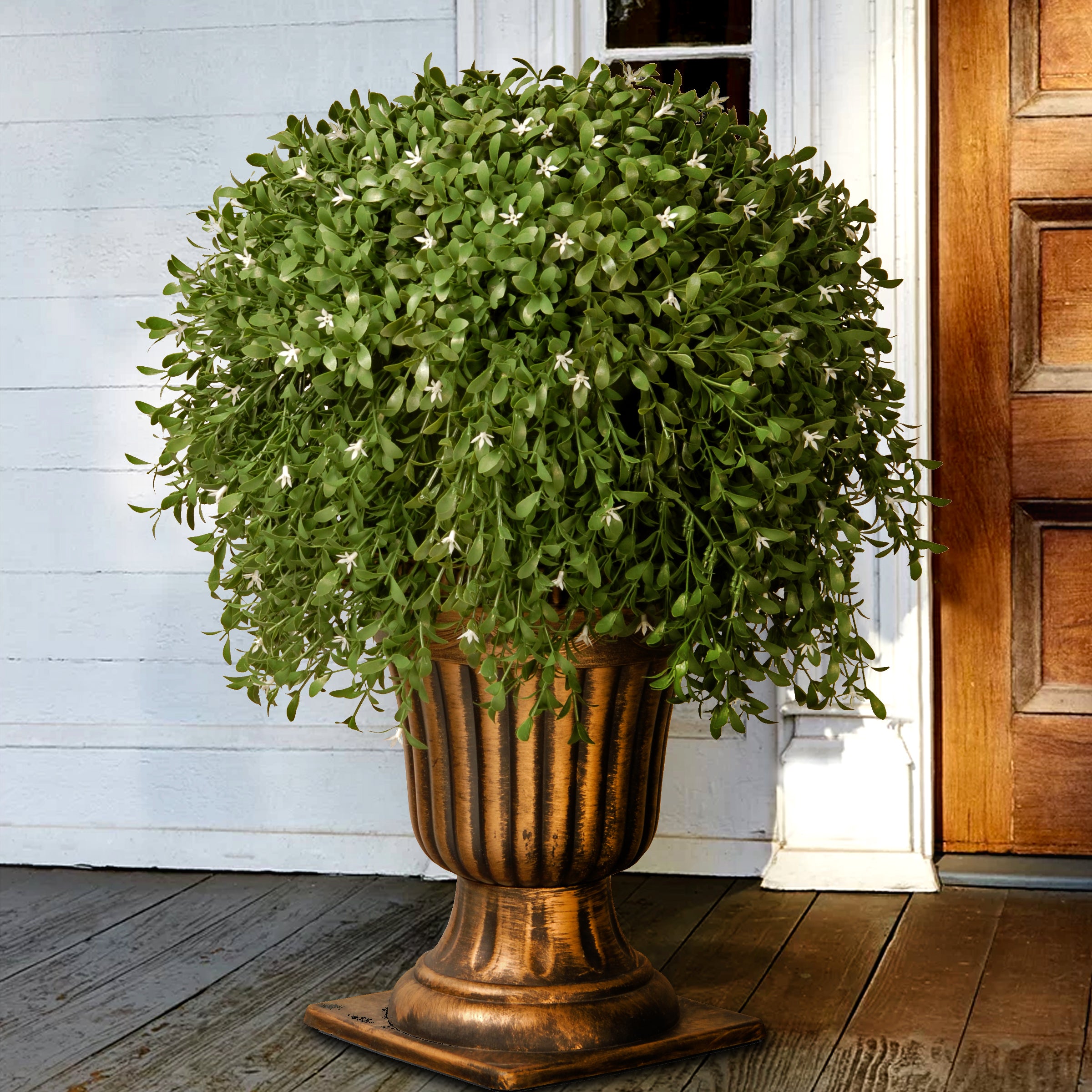 26 in. Argentea Artificial Topiary Plant - Realistic Indoor/Outdoor Decor for Home, Office, or Garden