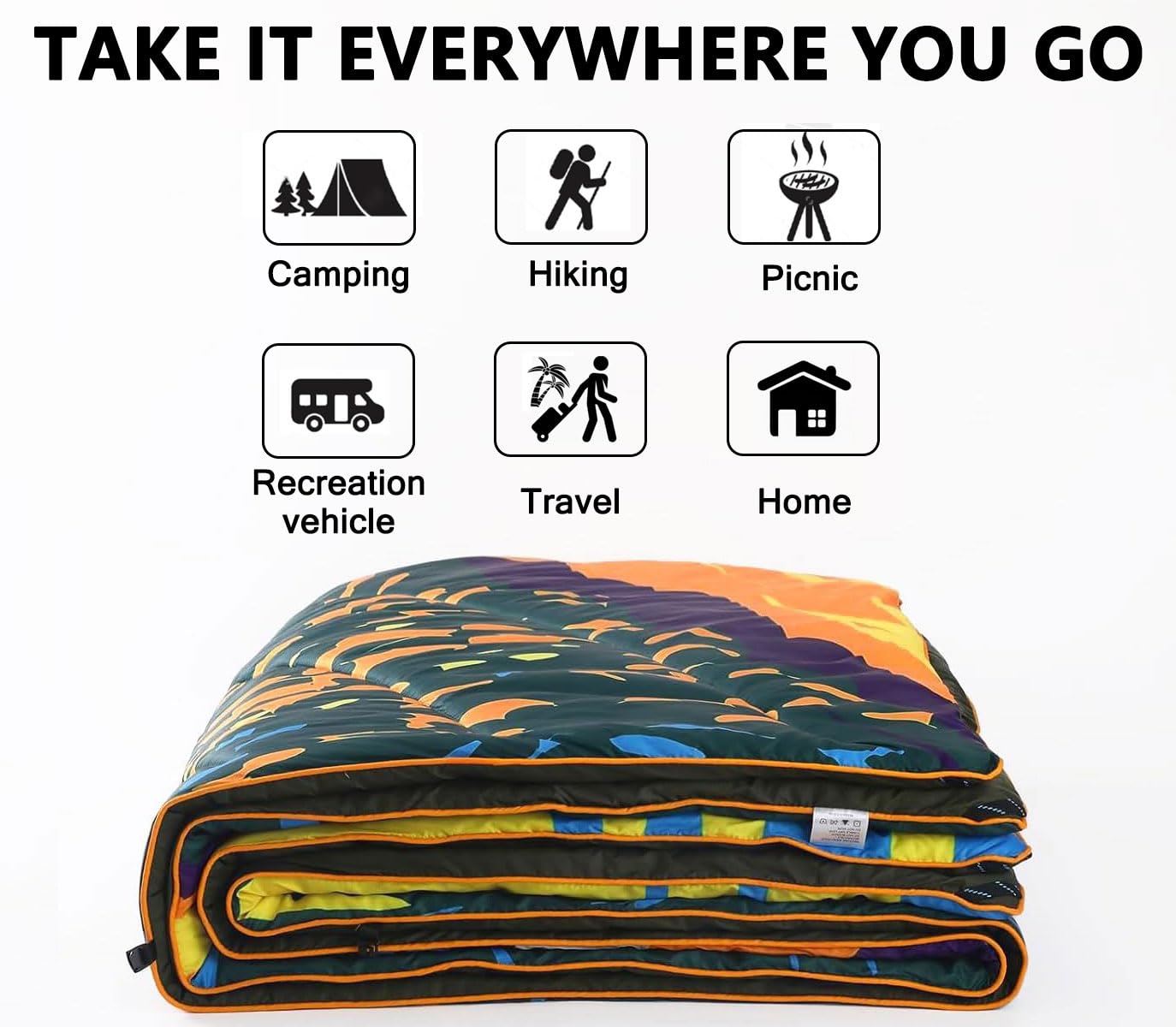 Premium Waterproof Camping Blanket - Ultra Warm & Cozy Travel Blanket for Outdoor Adventures, Hiking, Picnics & Mountain Trips (78