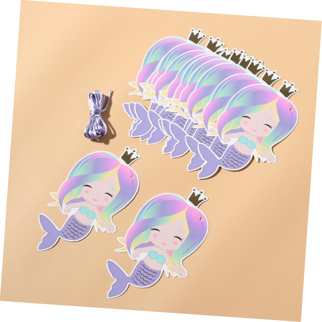 Luxshiny 12pcs Mermaid Birthday Banner & Streamers - Underwater Theme Party Decorations for Girls, Kids, Baby Showers & Ocean Themed Events