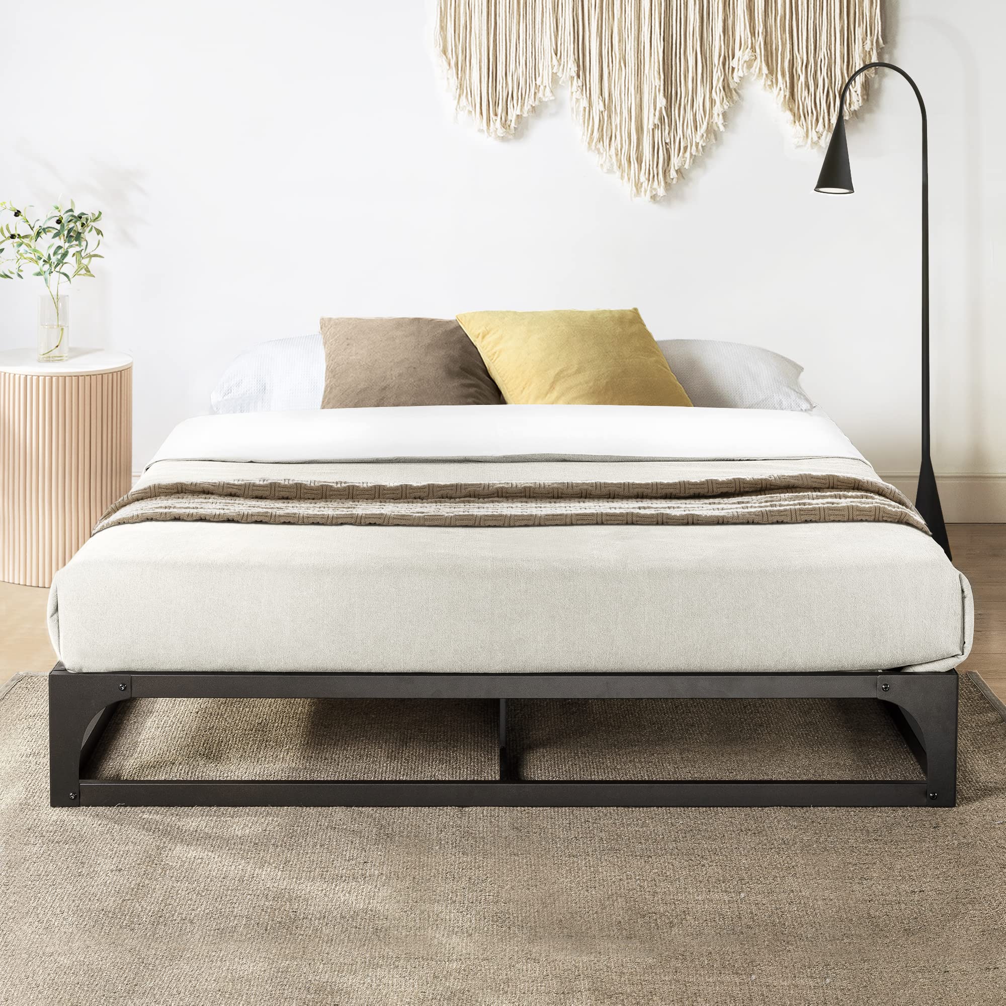 9 Inch Heavy Duty Metal Platform Bed Frame with Steel Slat Support - Full Size Black Bed Frame for Adults, No Box Spring Needed | Perfect for Modern Bedrooms & Guest Rooms