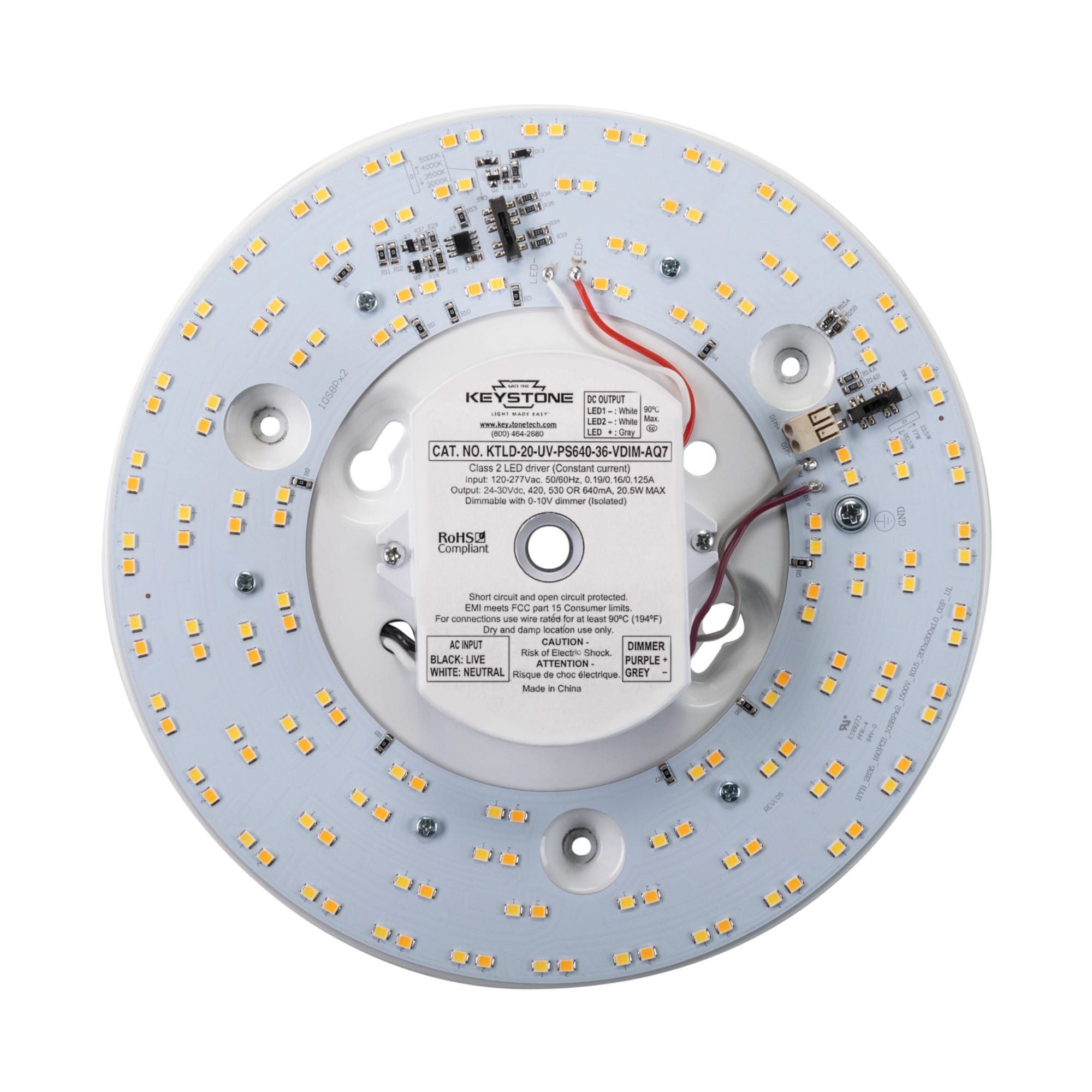 8 Inch Round Flush Mount LED Retrofit Kit - 3200 Lumens, Selectable CCT (3000K/4000K/5000K), 120-277V - Perfect for Kitchen, Bathroom & Basement Lighting