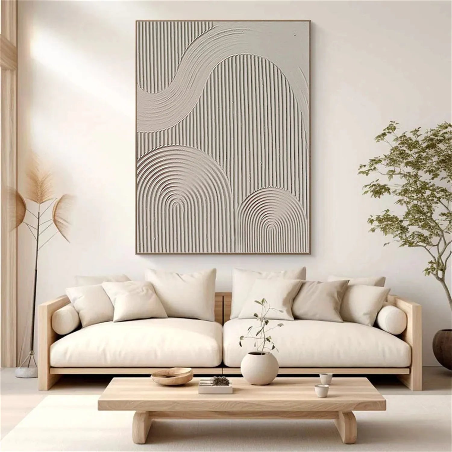 Beige & Brown Abstract Wall Art Print #BB104 - Modern Home Decor for Living Room, Bedroom & Office