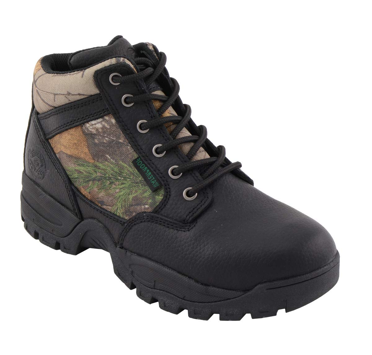 Milwaukee Leather MBM9145 Men's Waterproof Hiking Boots - Mossy Oak Camo Print for Outdoor Adventures & Hunting
