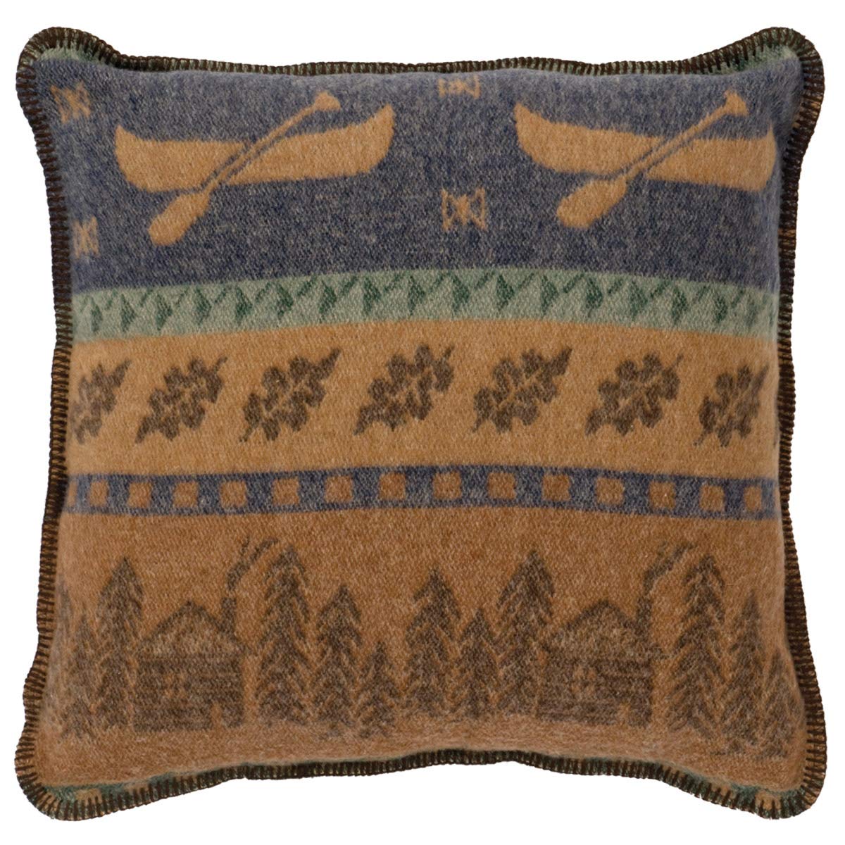 Black Forest Decor Lake Shore II Canoe Pillow - Rustic Cabin Decor, Canoe Lover Gift, Cozy Throw Pillow for Living Room, Bedroom, or Lake House