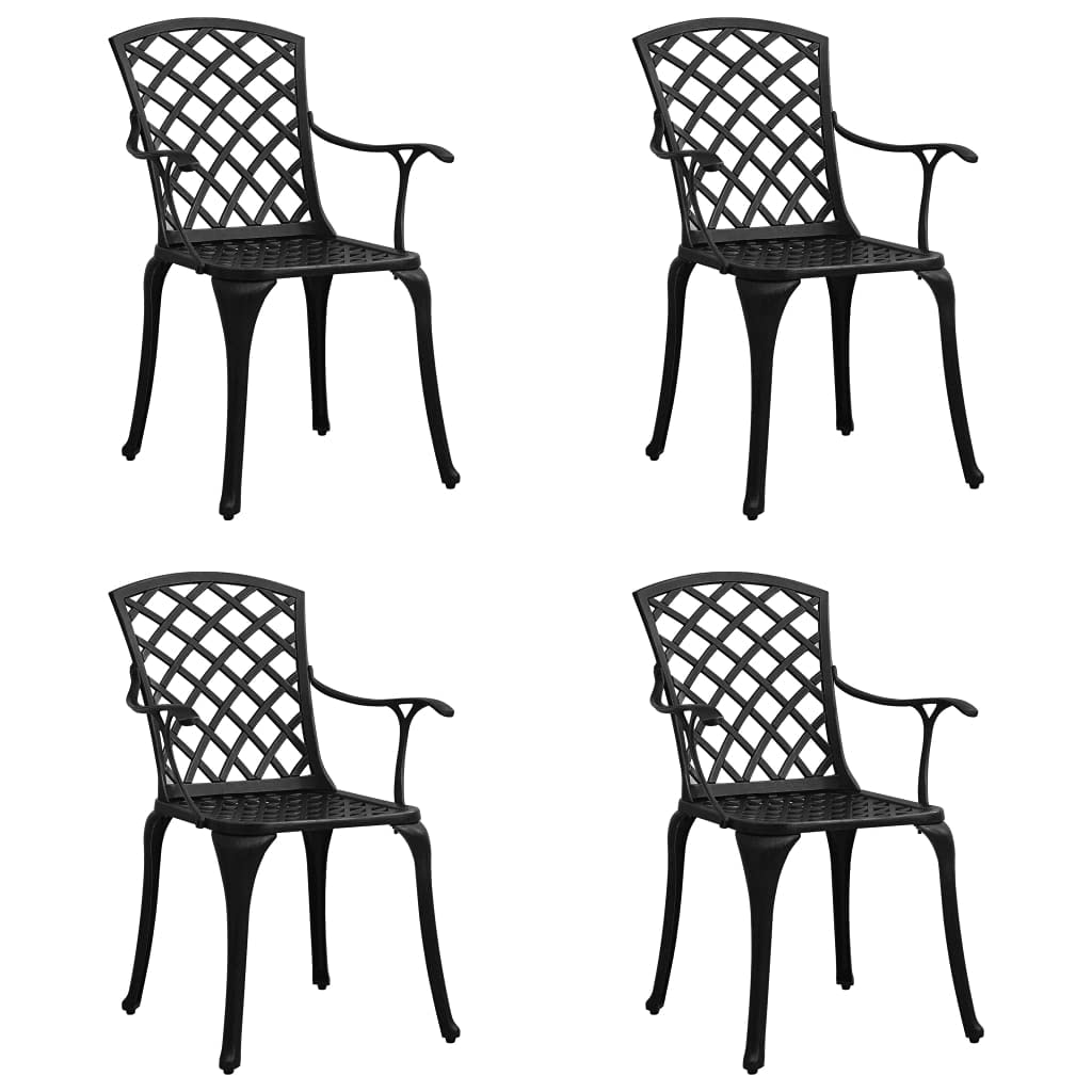 4-Piece Modern Patio Furniture Set - Garden Chairs for Backyard, Lawn, Porch, Poolside & Balcony - Durable Cast Aluminum Bronze - Perfect for Outdoor Relaxation & Entertaining