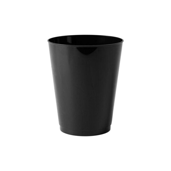 12 Oz Black Hard Plastic Round Party Cups - 10 Pack Bulk Disposable Cups for Parties, Events, and Outdoor Gatherings