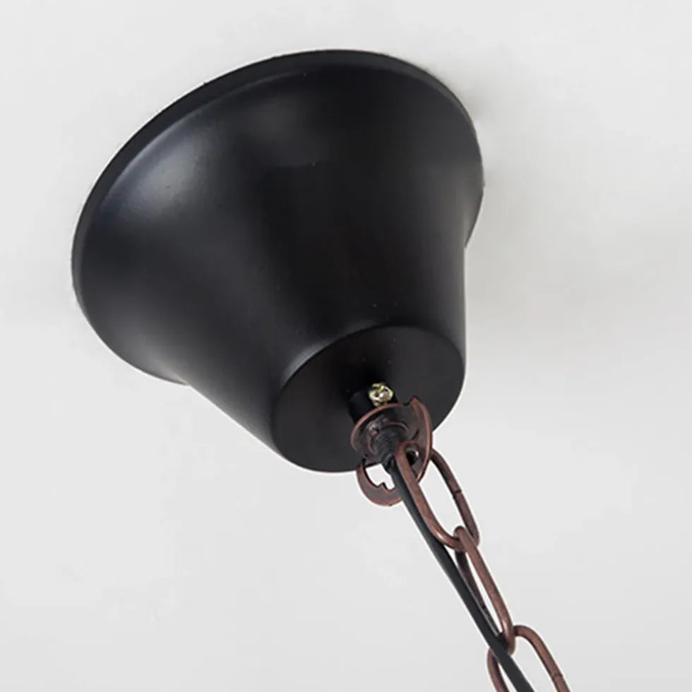 Vintage Industrial Wooden Chain Pendant Light - Rustic Farmhouse Ceiling Lighting for Kitchen, Dining Room, and Bedroom