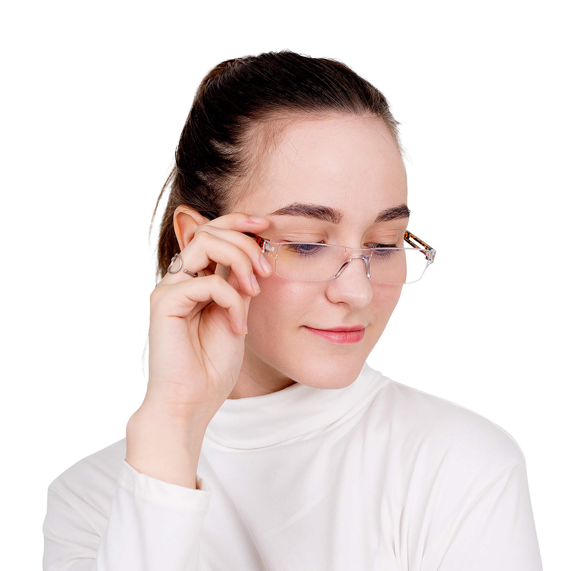 LifeArt 2/4 Pairs Blue Light Blocking Reading Glasses for Men & Women - Anti Eyestrain Computer Glasses with Rectangle Frame - Perfect for Office Work, Screen Time & Digital Device Use