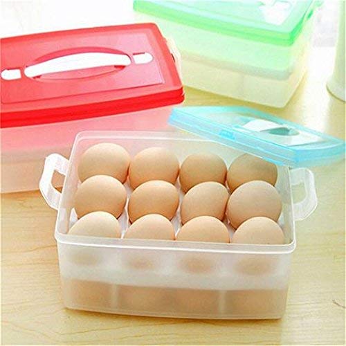 FLIPXEN Clear Plastic Egg Storage Container - Holds 24 Eggs - Refrigerator Organizer for Kitchen - Perfect for Fridge Organization & Fresh Egg Storage