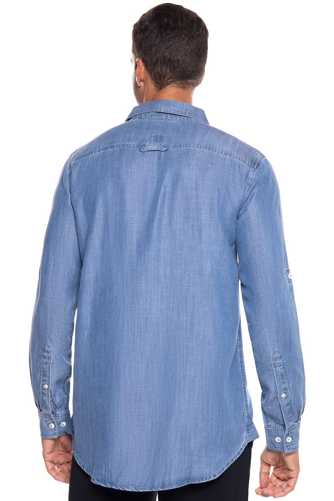 Coolibar UPF 50+ Sun Protective Men's Carson Chambray Shirt - Lightweight Long Sleeve UV Protection for Outdoor Activities, Hiking & Fishing