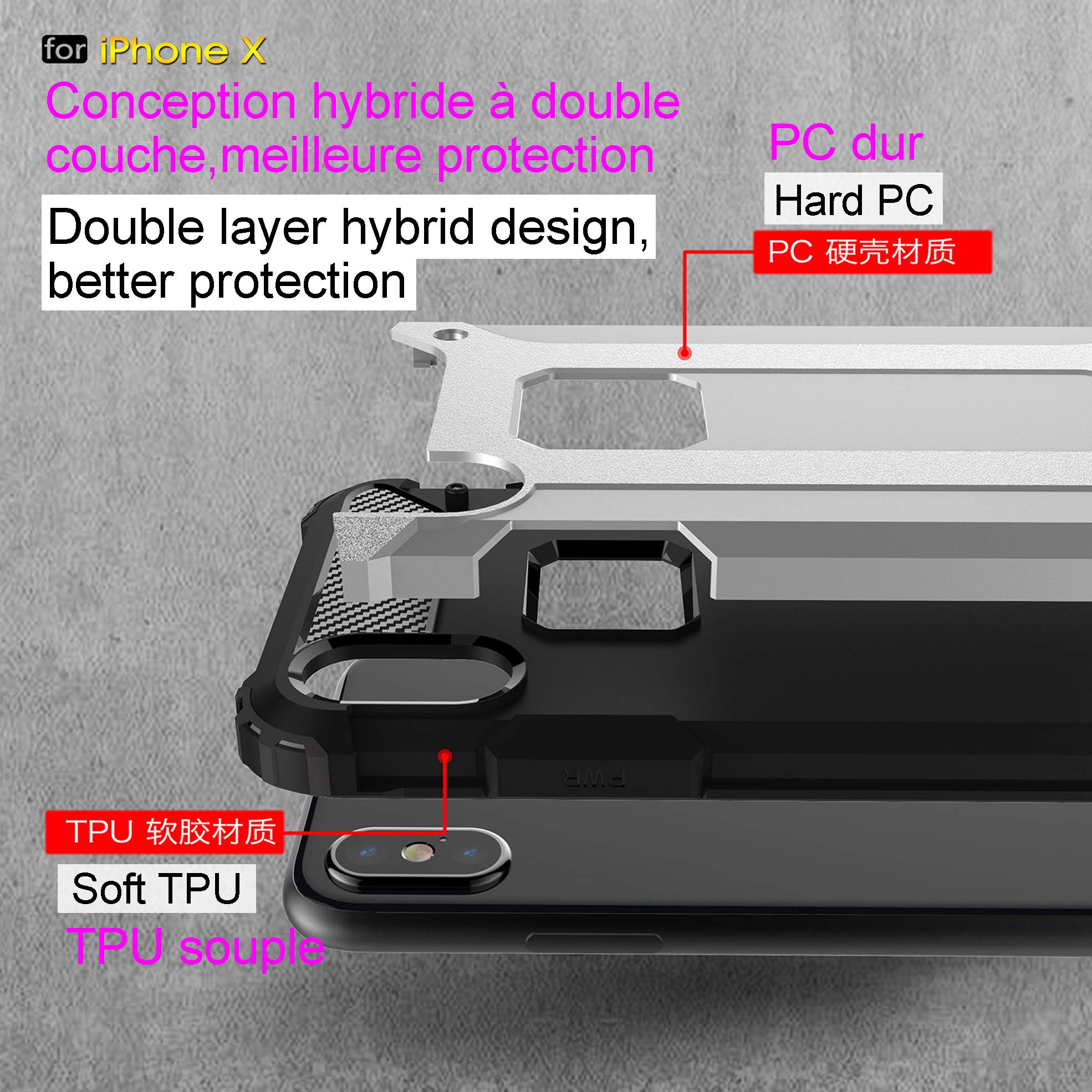 Premium Armor Back Case for iPhone 11 Pro Max with Screen Protector - 2-in-1 Hybrid Hard PC + Soft TPU Dual Layer Heavy Duty Protection Cover (Rose Gold) | Perfect for Outdoor Activities, Travel & Daily Use