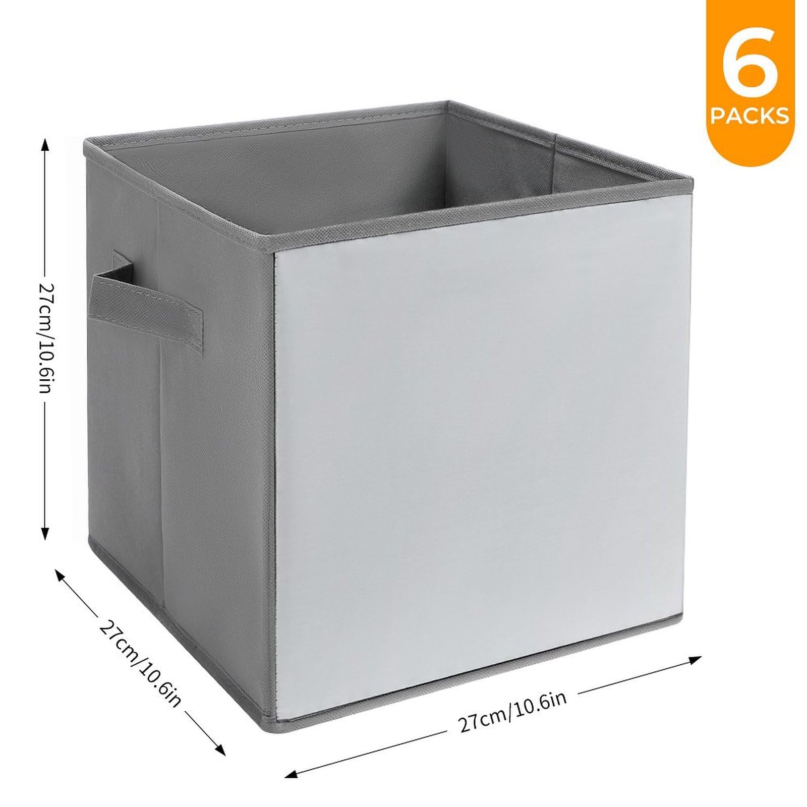 6-Pack Guitar Design Collapsible Storage Bins with Handles - Large Closet Organizer Baskets for Clothing, Toys & Home Organization | Perfect for Bedroom, Closet & Kids Room Storage