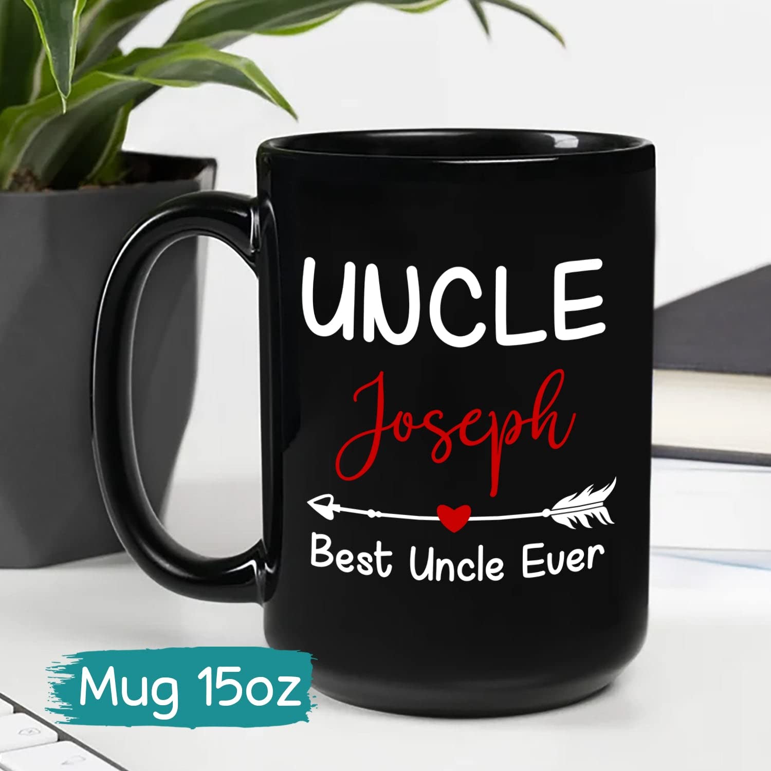 Personalized Uncle Coffee Mug - Custom Engraved 11oz & 15oz Ceramic Cup - Funny Gift for Uncle from Nephew/Niece - Perfect for Birthday, Christmas & Father's Day - Ideal for Coffee, Tea & Office Use