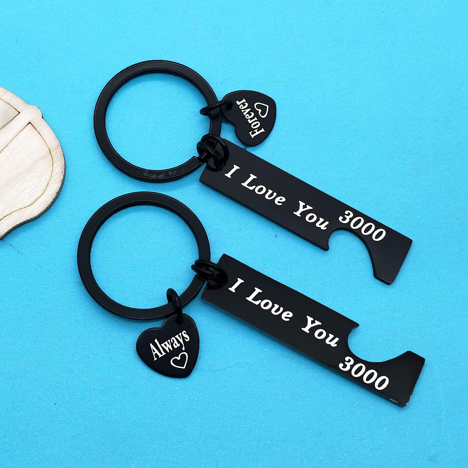 I Love You 3000 Keychain - Romantic Valentine's Day Gift for Boyfriend, Girlfriend, Husband or Wife - Perfect Couples Gift for Christmas, Birthday & Anniversary - Cute Love Token for Everyday Carry & Special Moments