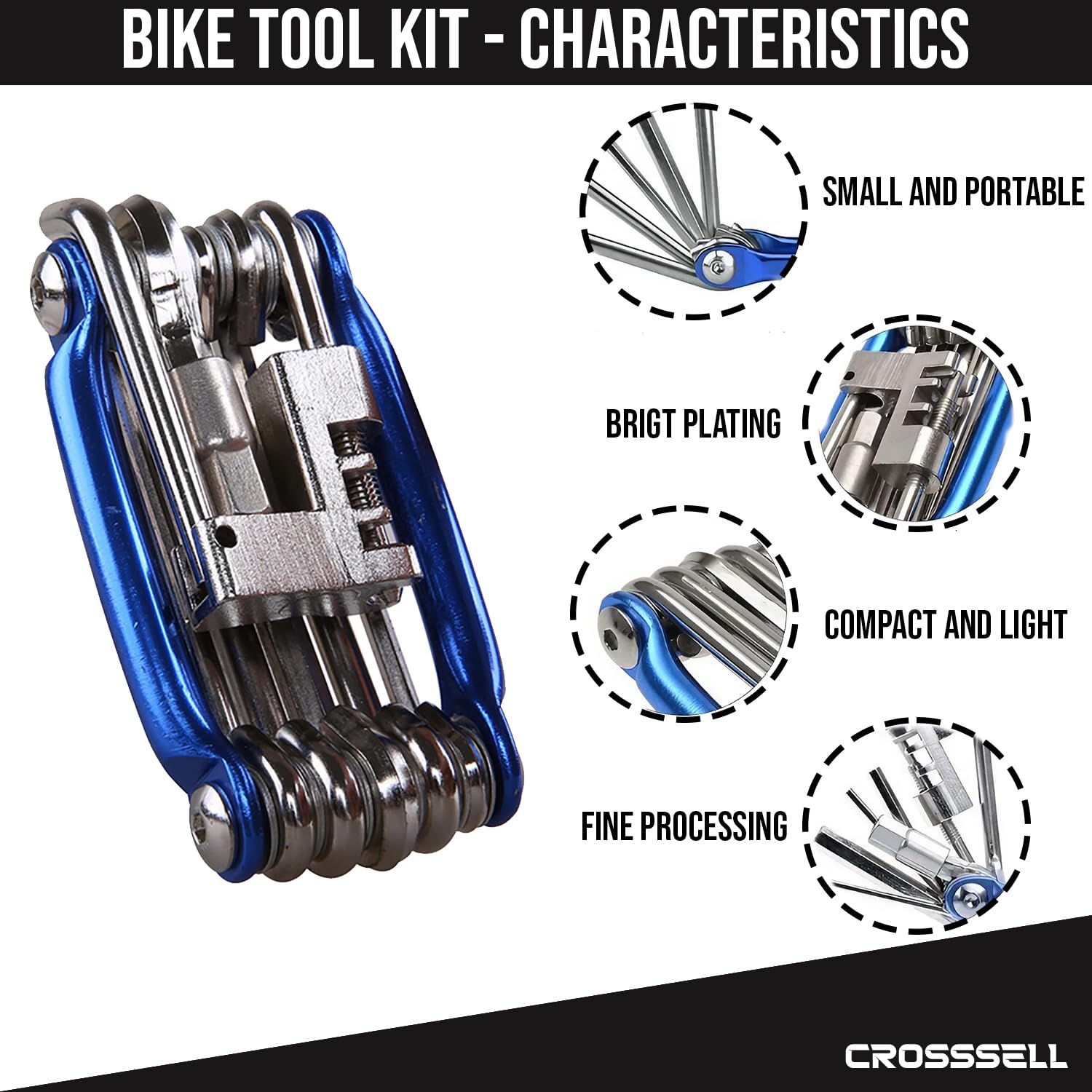 **Professional Bike Tool Kit - 18-in-1 Multi-Tool for MTB & Mountain Bike Repair - Durable & Portable Cycling Accessories (Blue) - Perfect for Trail Rides, Commuting & Emergency Roadside Repairs**
