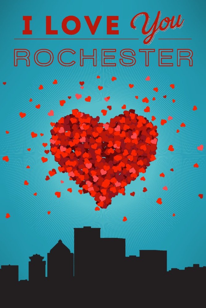 Signed 'I Love You Rochester, New York 68194' Art Print - 24x36 Wall Decor Poster for Home, Office & Gift Giving | Premium Master Artwork