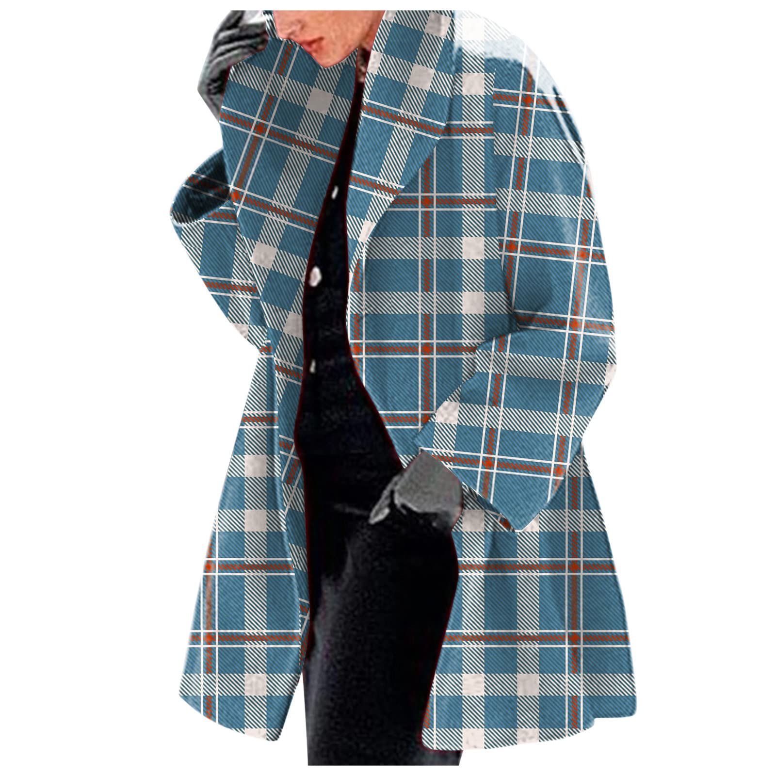Classic Plaid Jacket for Women - Winter Trench Coat with Hood, Wool Blend Warm Overcoat | Perfect for Outdoor Activities, Work Commute & Casual Wear