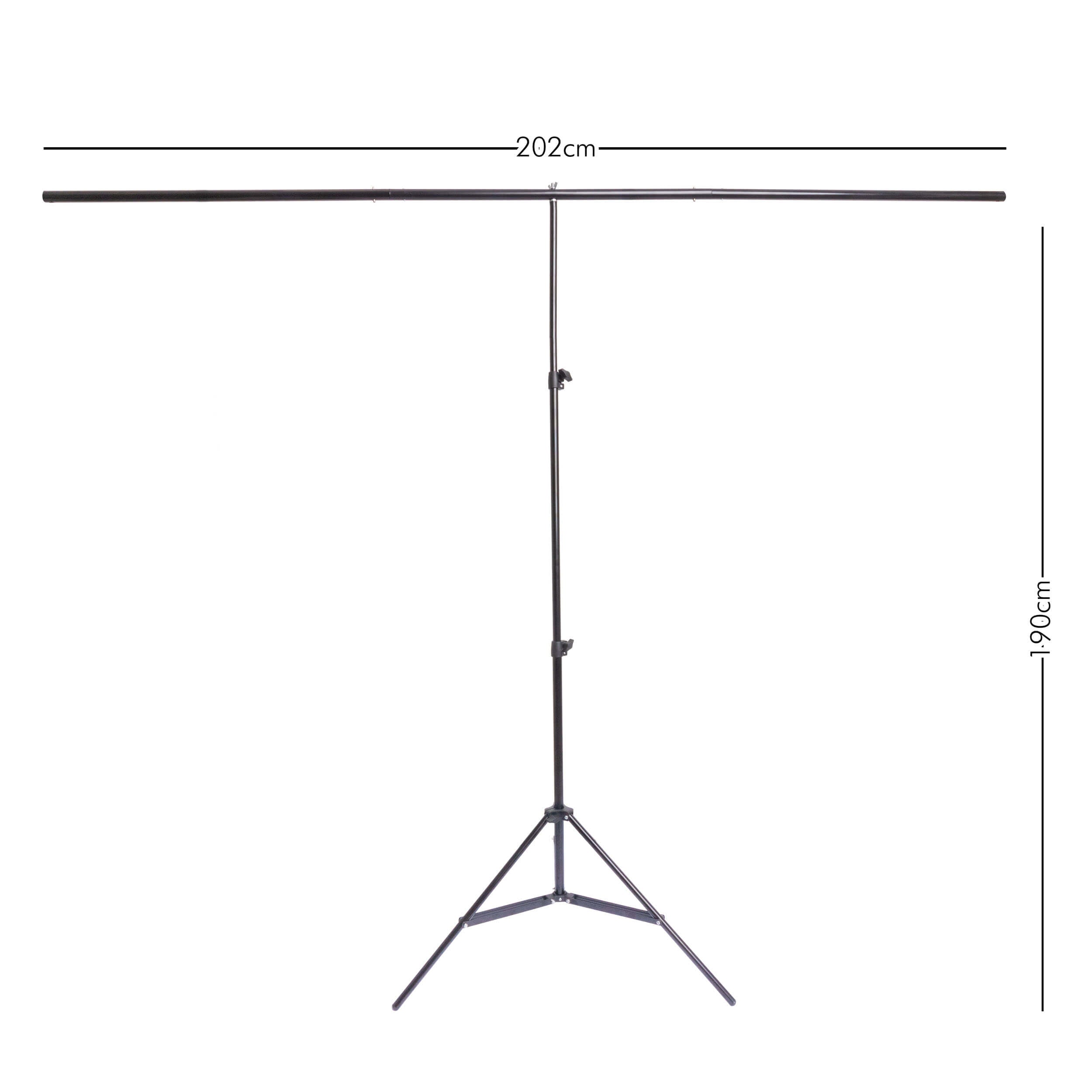 2x1.8m T Bar Backdrop Support Stand with 3x Clamps - Photography & Video Studio Background Stand for Events, YouTube Videos, and Live Streaming