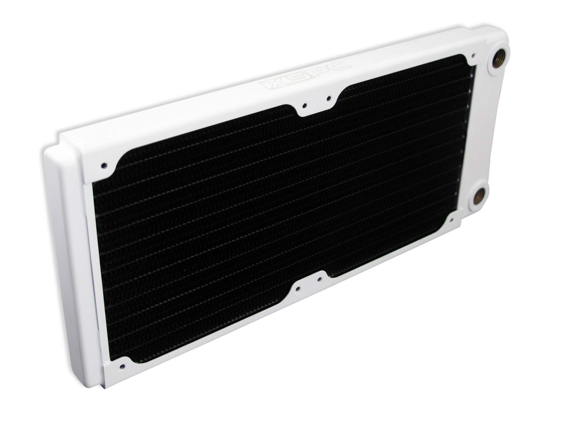 XSPC TX240 Ultra Thin Dual 120mm Radiator for PC Water Cooling - High Performance Slim Design with Dual Fan Support - Perfect for SFF Builds, Gaming Rigs & Custom Loop Systems (White)