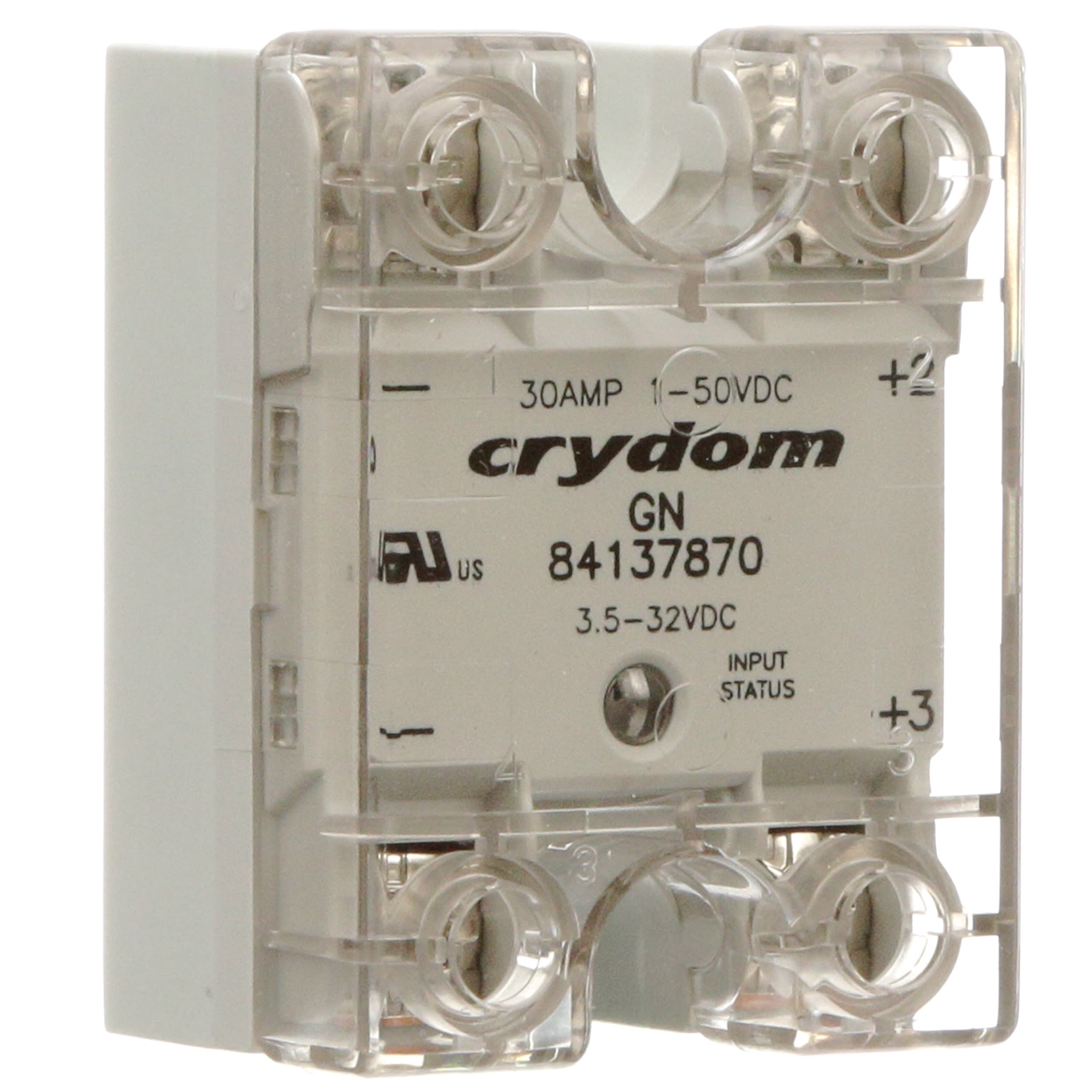 SSR DC Solid State Relay 4-32VDC Control 30A 50VDC Load with LED Indicator & IP20 Cover for Industrial Automation & HVAC Systems