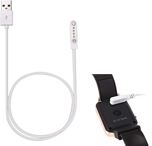 DOCA 4-Pin Magnetic Charging Cable for Smart Watch - USB Charger Compatible with Bluetooth Smartwatches - Perfect for Home, Office & Travel Use