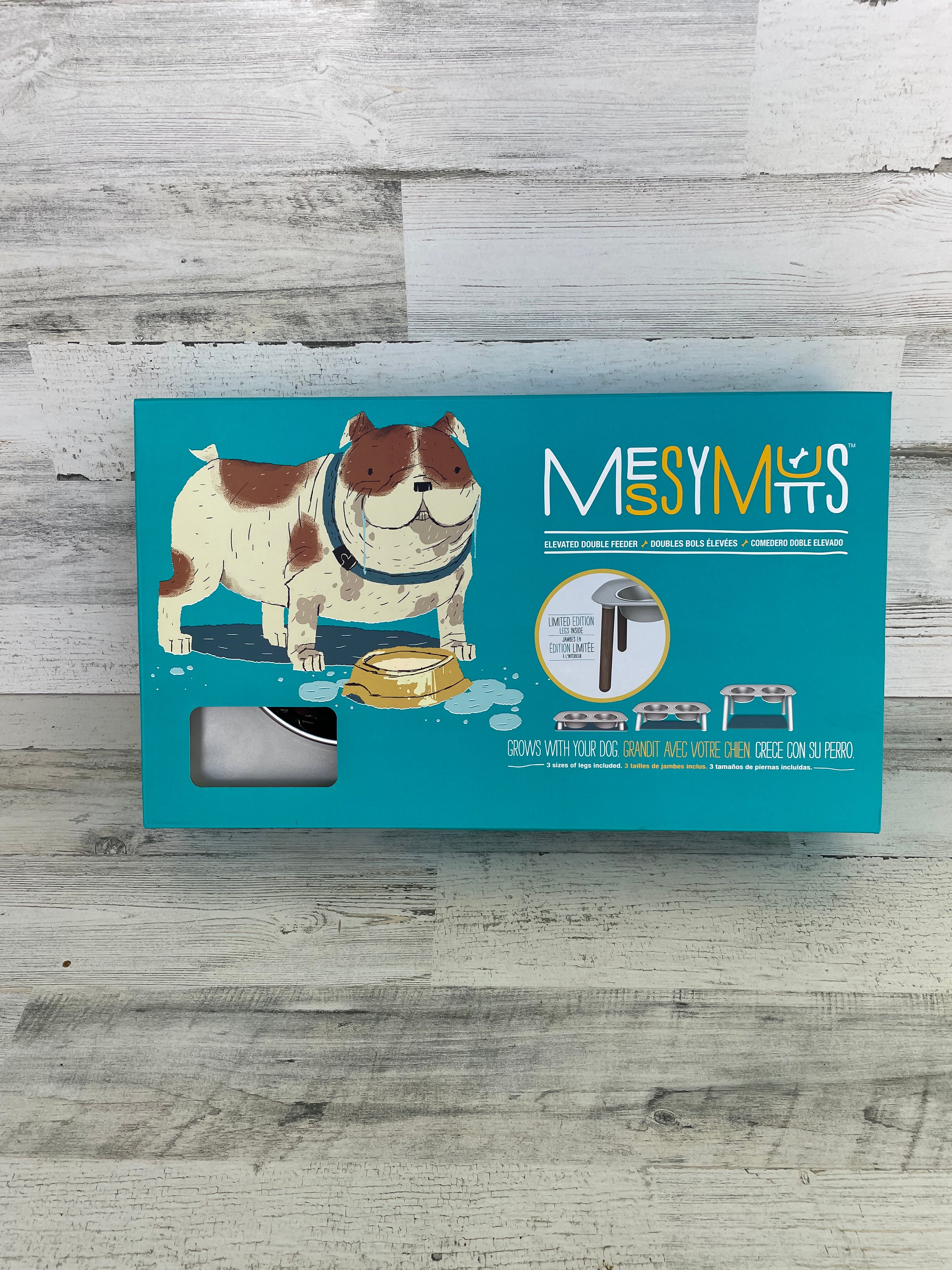 Messy Mutts Elevated Double Dog Feeder - No-Spill Raised Bowls for Large & Small Dogs - Perfect for Dining Room, Kitchen, or Outdoor Use