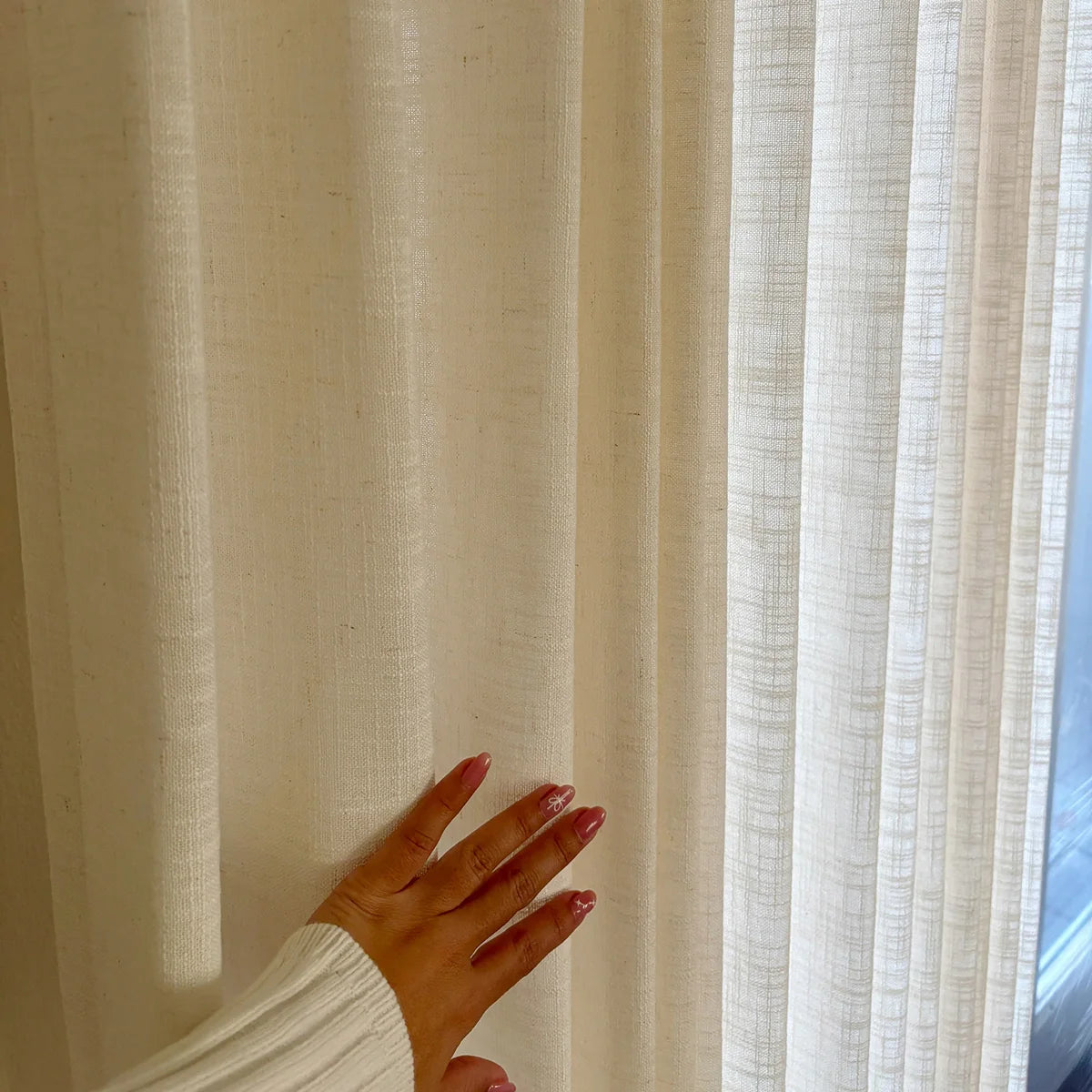 Pinch Pleated Blackout Curtains - 100% Linen Custom Drapes in Grey & Beige | Modern Thermal Insulated Window Treatments for Living Room & Bedroom