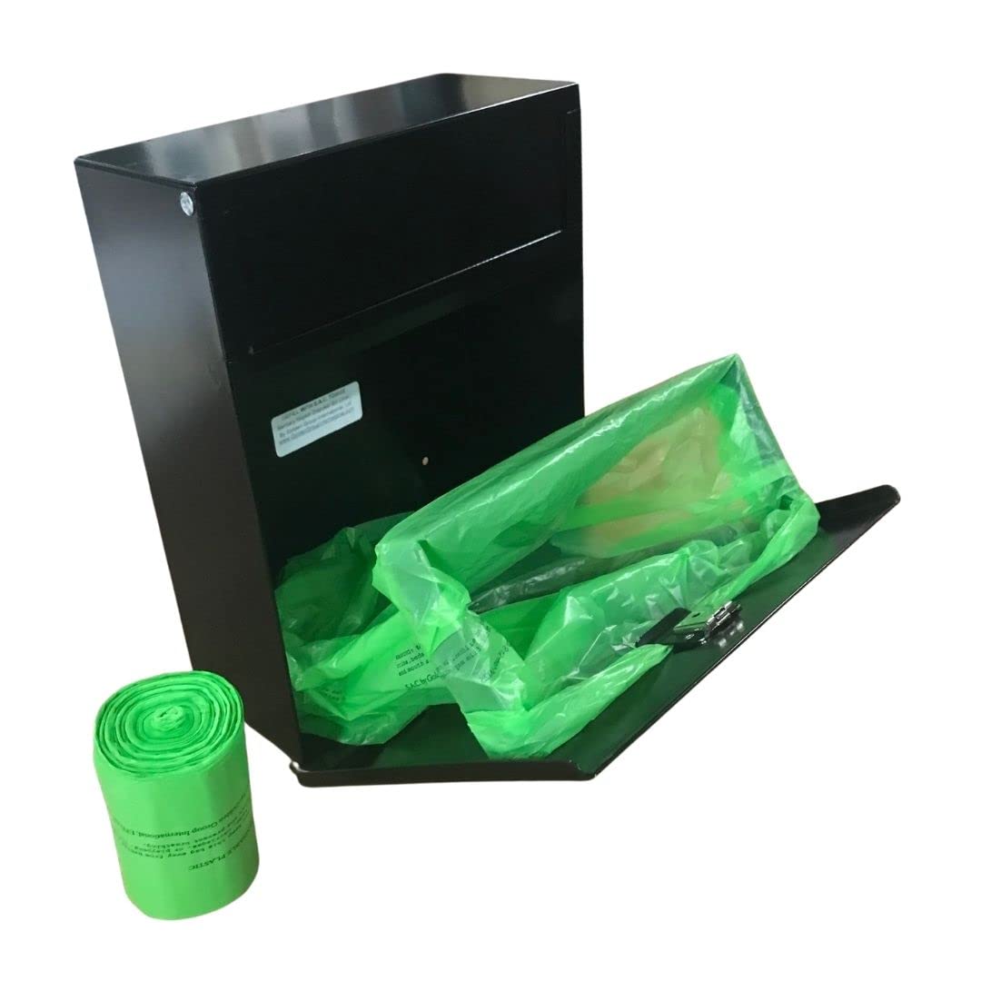 TD9200bk Sanitary Napkin Disposal Bin with Refill Liners - Wall-Mounted Feminine Hygiene Waste Container for Restrooms, Bathrooms & Public Washrooms