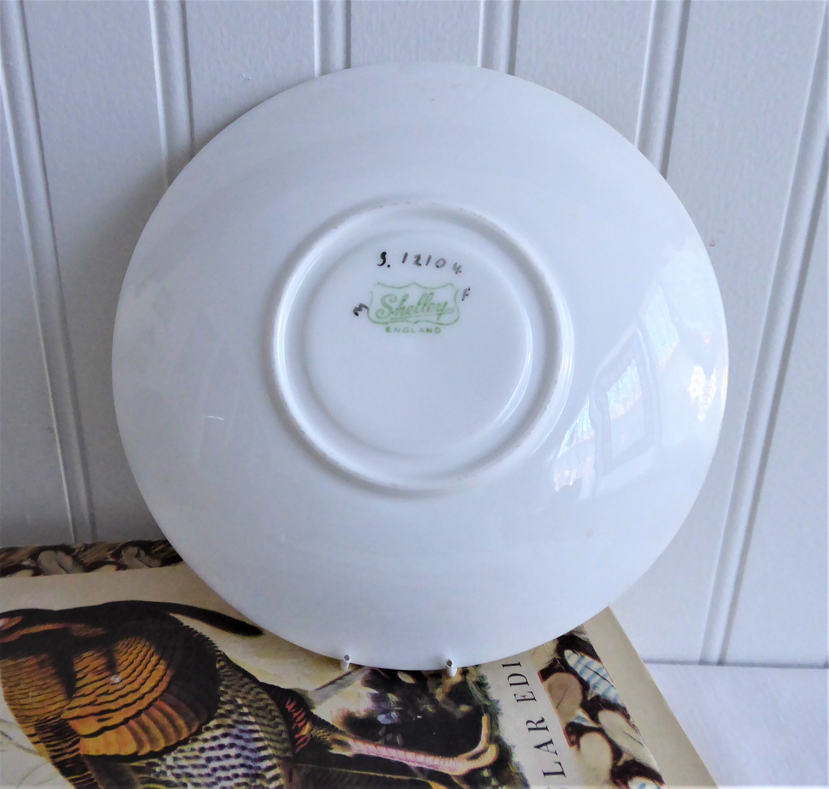 Vintage Shelley Art Deco Saucer - Yellow with Black Dots Pattern (1930s Regent Collection) - Perfect for Tea Time & Antique Collectors