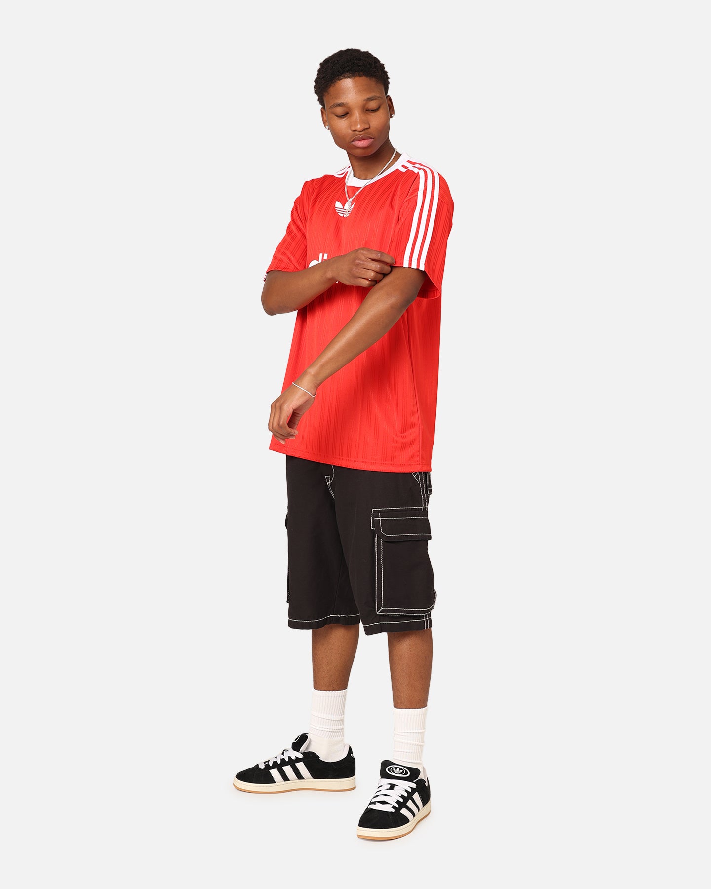 Adidas Adicolor T-Shirt - Better Scarlet & White | Men's Casual Short Sleeve Tee for Sports, Gym & Everyday Wear