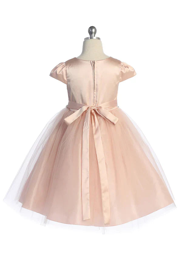Elegant Plus Size Cap Sleeve Satin Tulle Dress for Women - Waistline Trim Design - Sizes 16.5 to 20.5 - Perfect for Weddings, Parties & Special Occasions