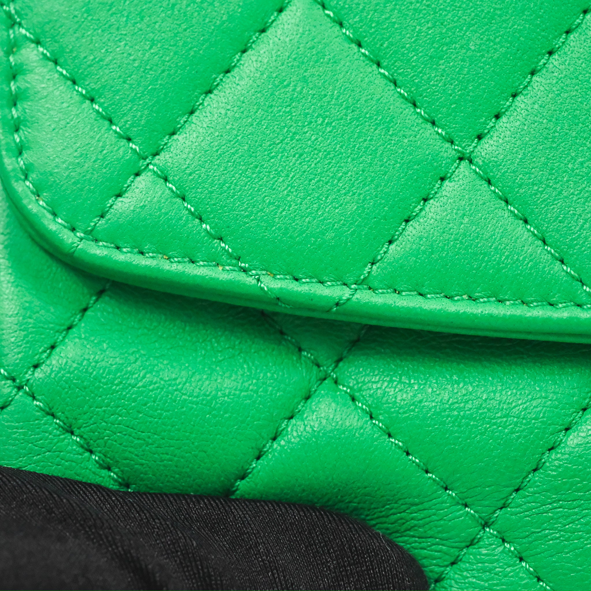 Chanel CC Quilted Flap Bag With Top Handle - Green Calfskin Leather Crossbody Bag with Gold Hardware | Luxury Designer Handbag for Women, Perfect for Date Night & Special Occasions