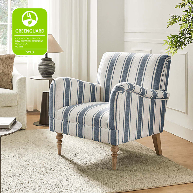 Quentin Upholstered Armchair - Modern Accent Chair for Living Room, Bedroom & Office - Comfortable Lounge Chair with Soft Fabric & Sturdy Wooden Legs