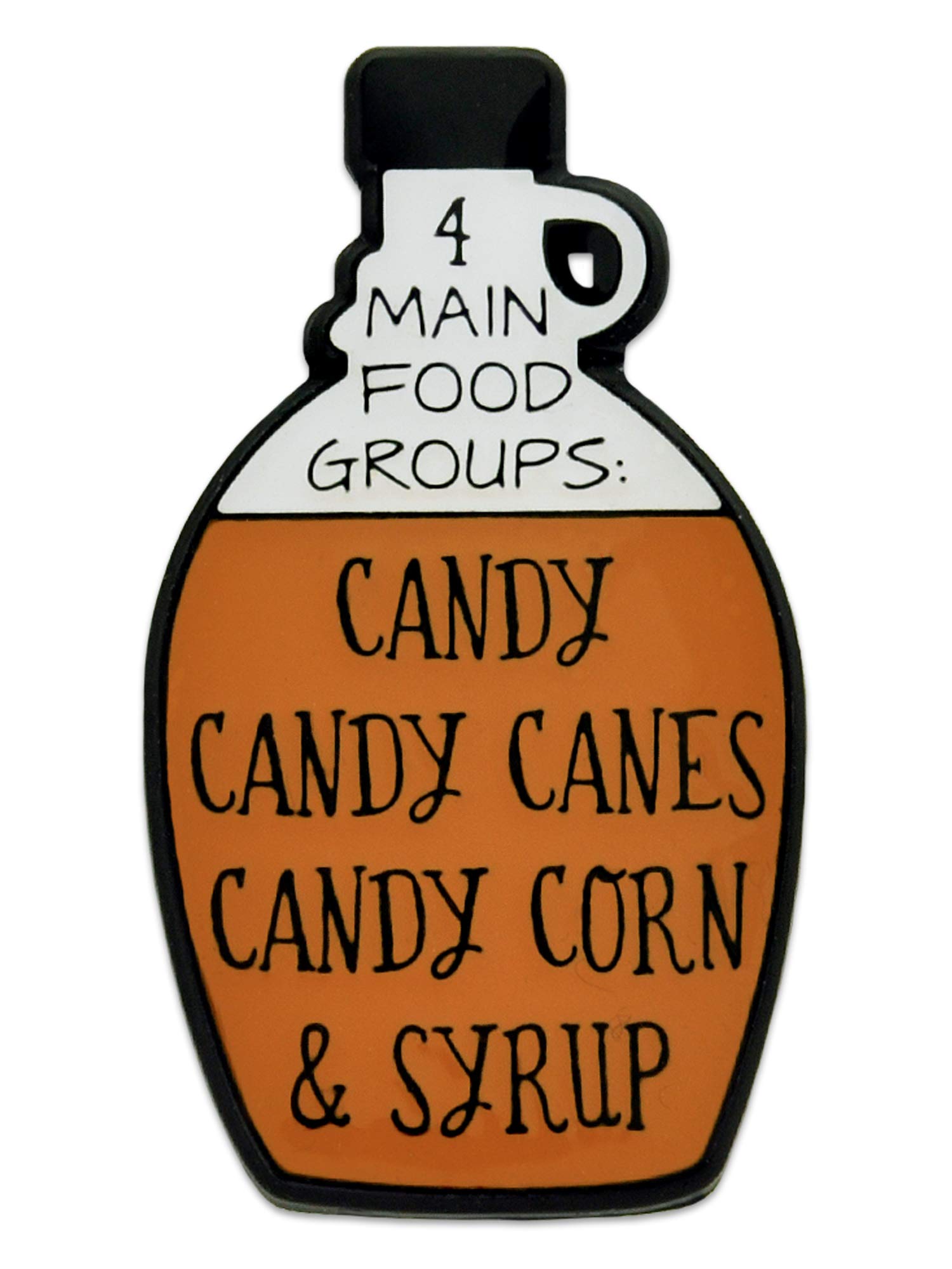 PinMart 4 Main Food Groups Syrup Candy Funny Enamel Lapel Pin - Cute Novelty Brooch for Food Lovers, Collectors & Gift Giving - Perfect for Jackets, Backpacks, Hats & Accessories