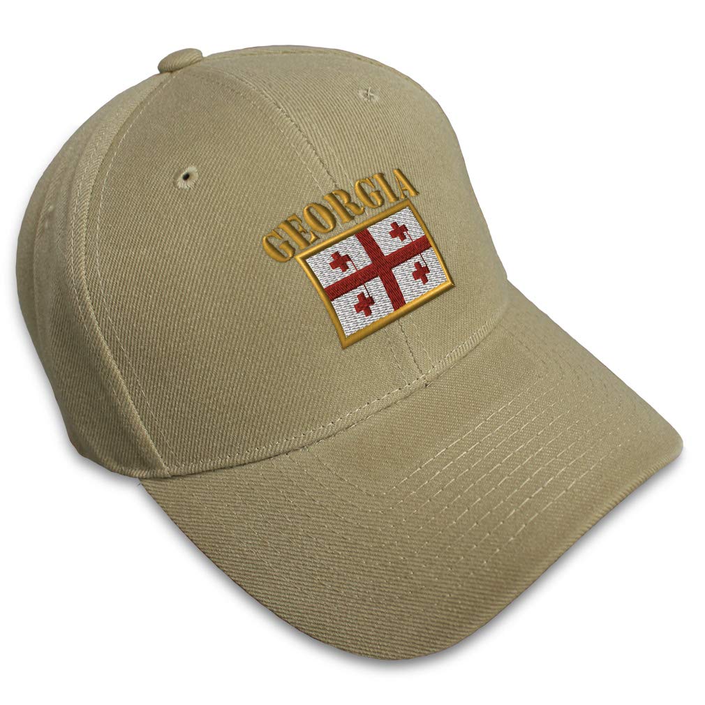 Georgia Flag Embroidered Baseball Cap for Men & Women - Adjustable Cotton Dad Hat for Sports, Outdoor & Casual Wear
