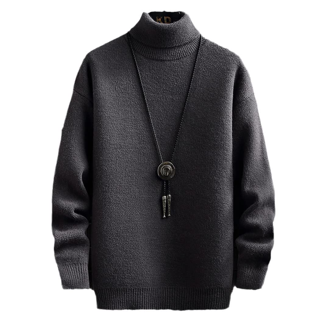 Bqxxdeo Men's Winter Turtleneck Sweater - Thick Warm Knitted Pullover, Long Sleeve Loose Fit Casual Knitwear for Cold Weather & Outdoor Activities