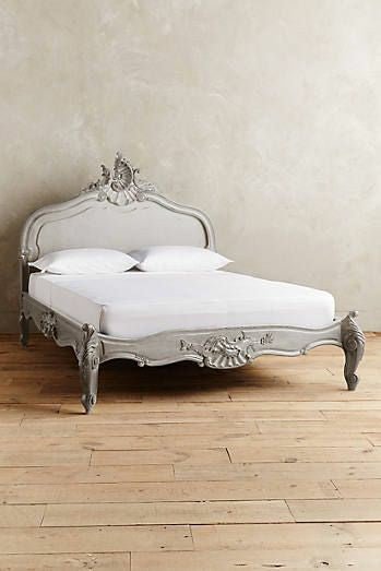 Hand Carved Solid Wooden Menara Bed Frame - Queen Size Wood Platform Bed with Headboard & Footboard - Modern Minimalist Bedroom Furniture for Master Bedroom, Guest Room, or Apartment
