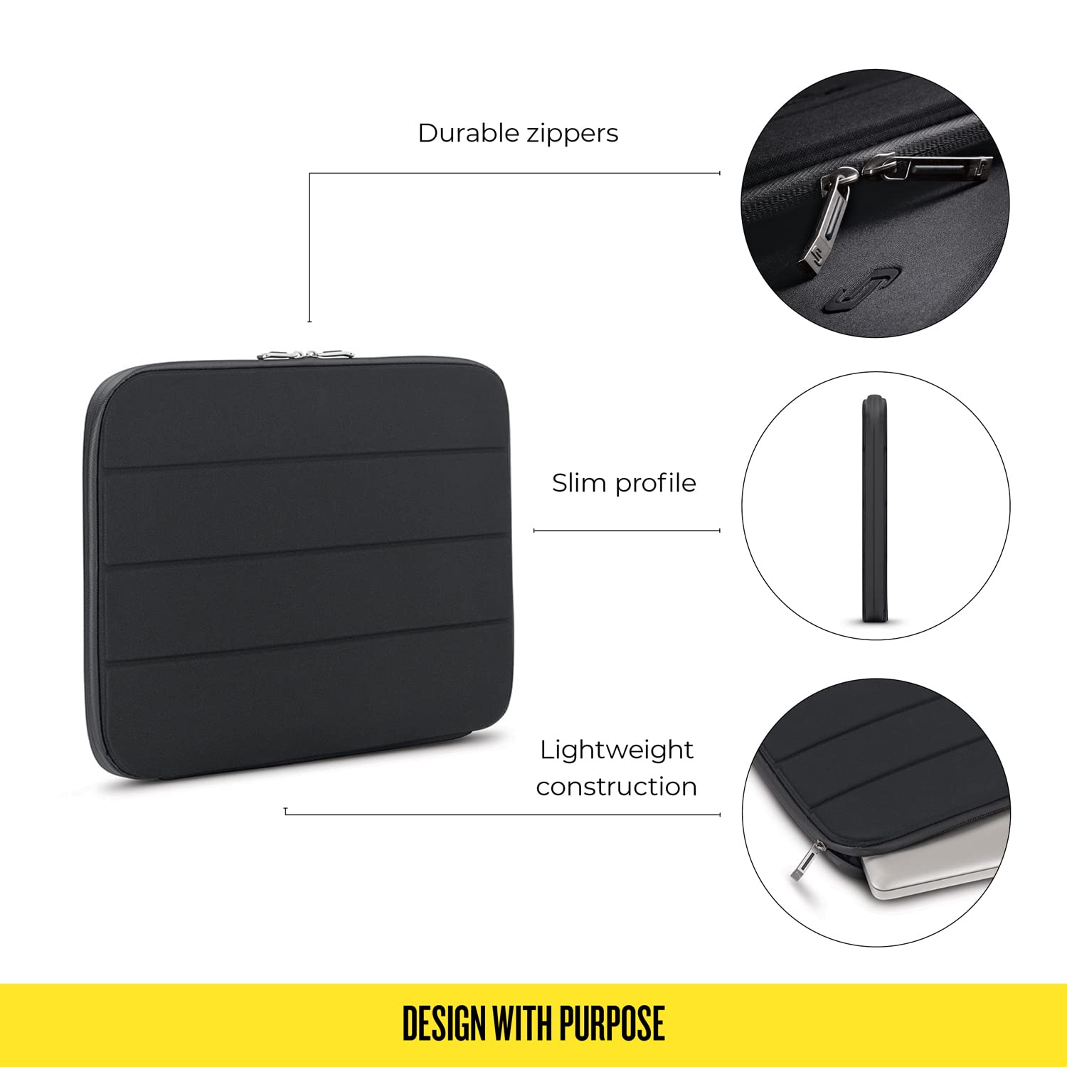 Solo New York Bond 15.6 Inch Laptop Sleeve - Water-Resistant & Padded Protection for MacBook, Dell, HP - Perfect for Work, School & Travel