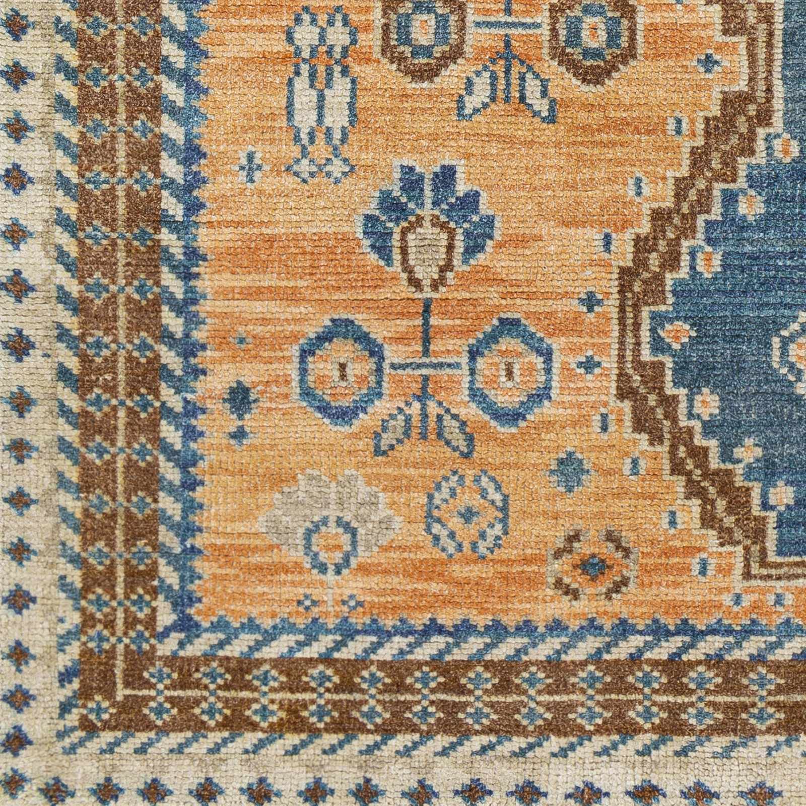 Hauteloom Boroondara Wool Area Rug 8' x 10' - Traditional Rust, Cream, Tan Handmade Rug for Living Room, Bedroom - Soft & Durable Floor Covering for Home Decor & Cozy Spaces