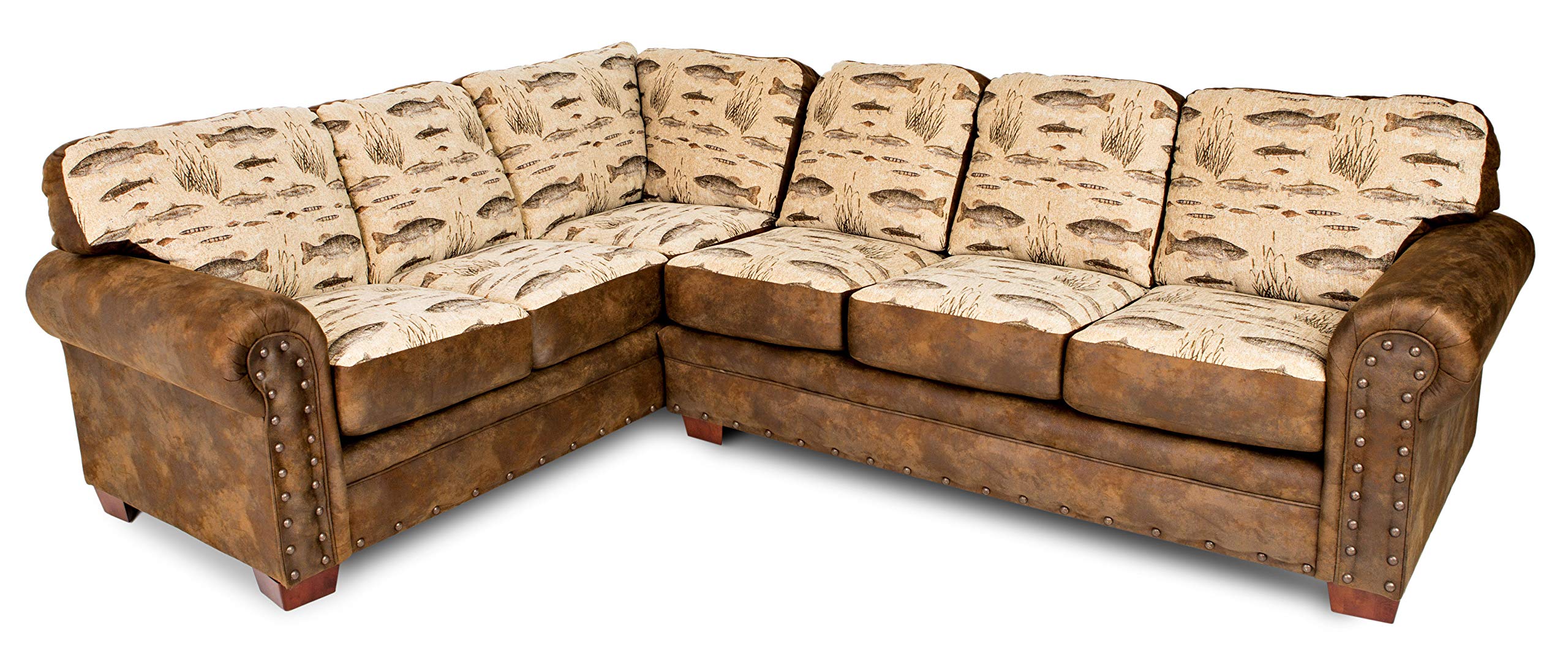 Angler's Cove 2-Piece Sectional Sofa in Brown | American Classic Furniture for Living Room & Family Room