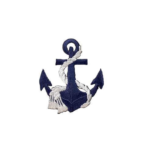 Navy Anchor, White Rope