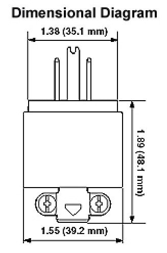 Leviton C30-515PA-000 Commercial Grade Straight Blade Armored Plug - Heavy Duty Power Connector for Industrial Equipment & Outdoor Use