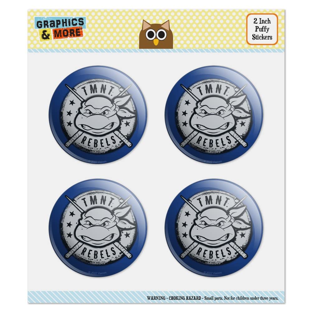 Teenage Mutant Ninja Turtles Rebels Badge Puffy Bubble Dome Stickers - 50-Piece Scrapbooking & Crafting Decals for DIY Projects, Journals, Planners, and Kids' Activities